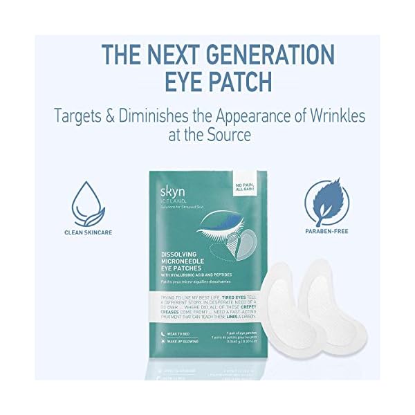 skyn ICELAND Dissolving Microneedle Eye Patches with Hyaluronic Acid & Peptides: to Hydrate, Firm and Smooth Fine Lines…