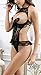 Queen.M Lace Sling Open Cup Floral Sexy Lingerie Lace Nighty,Black,Small