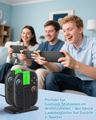 Switch 2 Ladestation für Joycon 2 (2025) mit LED, Schwarz