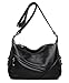 Molodo Women PU Leather Big Shoulder Bag Purse Handbag Tote Bags Black