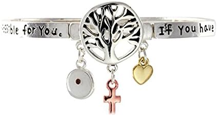 Inspirational Mustard Seed Matthew 17:20 Silver Tone Charm Bracelet