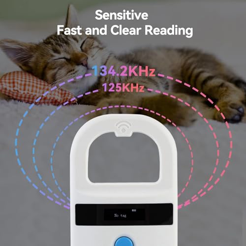 Pet ID Reader, Pet Tag Display Pet Chip ID Scanner Pet ID Scanner Portable RFID EMID Reader for Pets