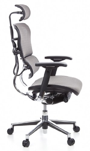 Sedia-Girevole-Ergohuman-Tessuto-Netto-Grigio