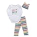 FEITONG Baby 3PC Unisex Climbing Clothes Baby Rompers Sets (6-12months)