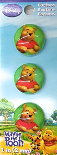 tRIMS UNLIMITED Disney Winnie the Pooh Button, 1-inch, 3-pack Wrights 881-612
