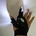 Idealplast Outdoor Fishing Gloves Fingerless Glove Magic Strap with LED Flashlight Survival Camping Hiking Rescue Tools(Right Hand)
