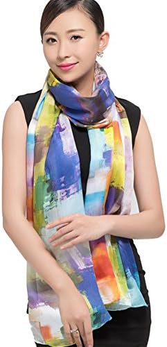 Silk silk satin large shawls dual-use air conditioning in handmade scarf-E One Size