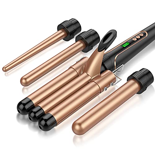 Huttoly Curling Iron Curling Wand Set, Hair Crimper Waver Iron Curling