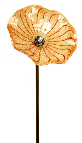 Echo Valley 4535 Bell Flower Kaleidolight Glass Art, 12 by 12 by 45-Inch, Orange/Red