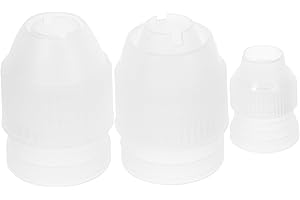 Housoutil 3Pcs Plastic Piping Couplers for Cake Decorating, Pastry Nozzle Converters Set with Small, Medium,