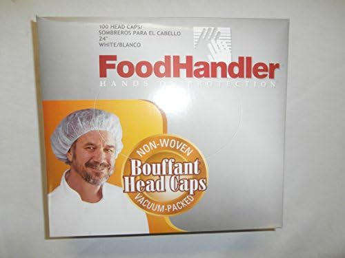 100 Bouffant Non-woven Head Caps 24" White
