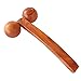 Khandekar Wooden Handmade Body Massager, Foot & Back Acupressure Roller Pain Relief Massager with Long Handle, Wooden 2 Ball Roller Massager - Brown, 25 cm