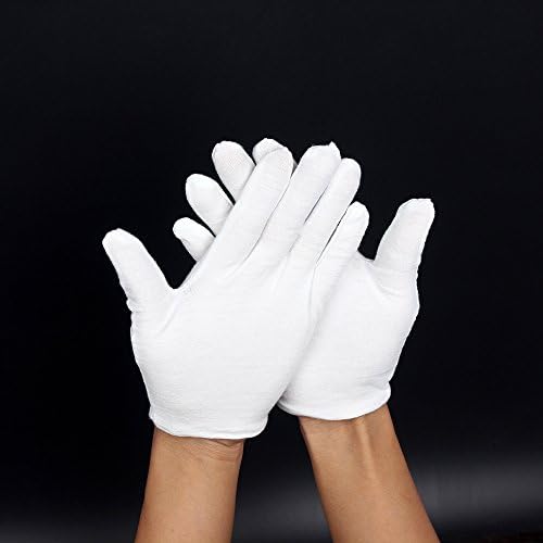 EDTara White Gloves Lint-free Performance Gloves for Saxophone Trumpet Flute Clarinet Marching Bands and Formal Wear