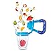 Baby Food Feeder, YCGRE Reusable Fresh Fruit Nibbler Pacifier BPA Free Infant Teething Toy with 2 Pack Baby Feeding Spoons for Toddler & Kids Bonus 3 Pcs Replacement Silicone Pouches (Boy)