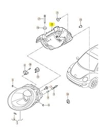 Genuine VW Beetle 2006-2010 Headlight Mounting