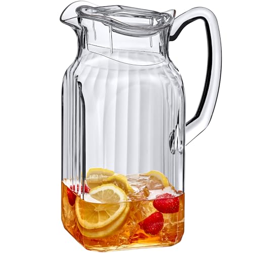 Amazing Abby - Quadly Bandly – Acryl-Krug (1,8 l), transparenter Kunststoff-Wasserkrug mit Deckel, Kühlschrankkrug, BPA-frei, bruchsicher, ideal für E