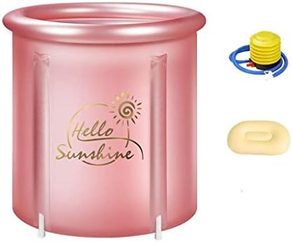 Gxf1222 GXF Adult Folding Bathtub, Hot Tub, Thicken Bucket, Warm Spa Inflatable Pool, 65x70cm,Water Pink