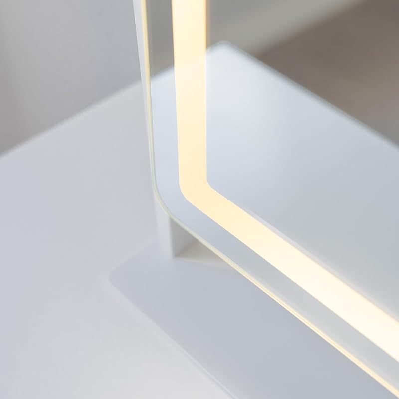 Specchio Trucco con Luci - Striscia LED - 3 Modi di Luce - Intensità Regolabile - Controllo Tattile - Presa USB - Specchio Ingranditore Incluso - Bianco - 64x12x54,5cm