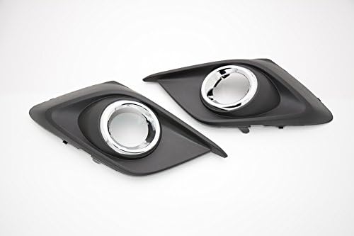 1 Pair Chrome Fog Light Covers With Nickel Ring Driving Lamp Bezels For Mazda 3 Axela 2014