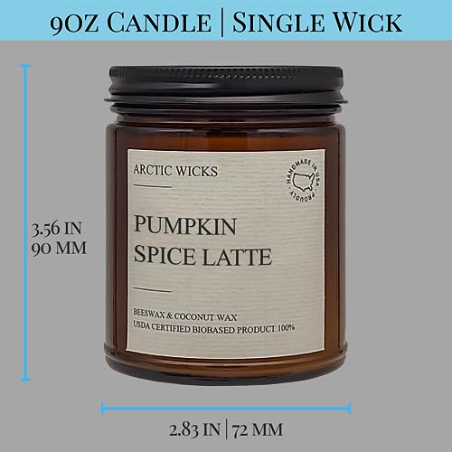 Pumpkin Spice Latte Arctic Wicks Handmade Scented Coconut Beeswax