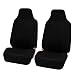 FH Group FB102102 Classic Bucket Cloth Car Seat Covers Grey/Black Color - Fit Most Car, Truck, SUV, or Van (Black)