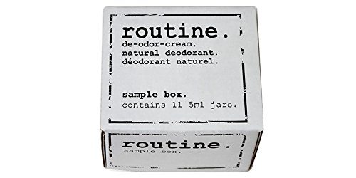 Routine De-Odor-Cream Handcrafted Natural Deodorant Cream Sample Variety Box of 11 Deodorant 5ml Samples