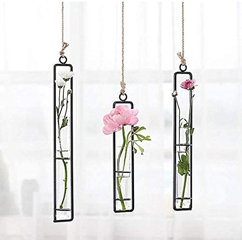 3pcs Wall Hanging Artificial Flower Vase Plant Holder Decoration for Mini Plant Indoor Outdoor Home Office Decoration