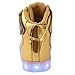 AnnabelZ LED Shoes High Top Men Women Light Up Shoes USB Charging Flashing Sneakers Gold Silver