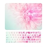 TOP CASE - 2 in 1 Floral Pattern Matte Hard Case + Keyboard Cover Compatible WIth MacBook Pro 15