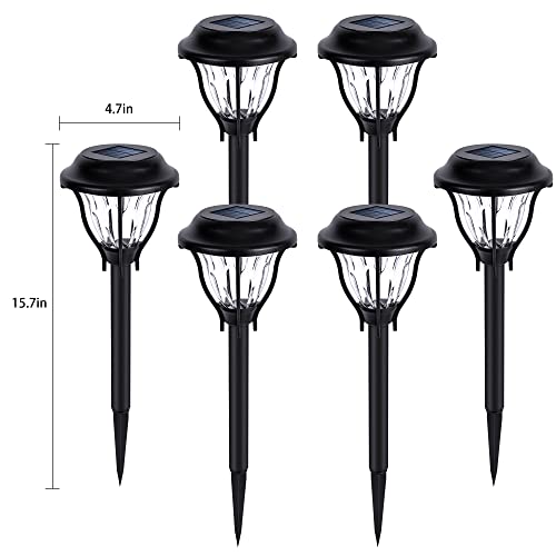 GIGALUMI Solar Garden Lights, 6 Pack Solar Yard Lights, Bright Solar