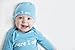 Baby Be Mine Newborn Gown and Hat Set (Newborn 0-3 Months, Aqua Blue Here I Am)