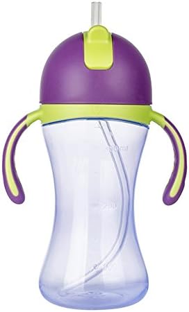 Shinybaby Baby Cup with Handles Straw Cup for Kids Trainer Straw Bottle Learner Sippy Cup For Babies & Toddler,10 Ounce,Purple