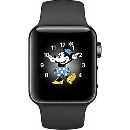 Renewed Apple Watch Series 2, 38mm Space Black Stainless Steel Case with Black Sport Band (Renewed)