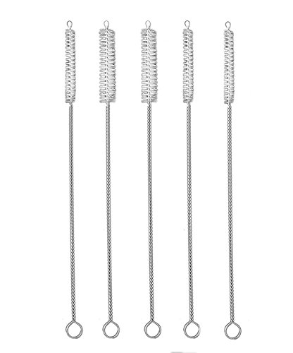 Hosaire 5X Simple Drink Straw Cleaner Cleaning Brush Kit- BPA Free Stainless Steel Brushes for Drinking Pipes