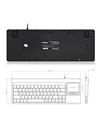 Perixx PERIBOARD 515H PLUS, Wired Keyboard con Touchpad   14.57 x 5.43 x 0.91 inch Dimensión   Puerto USB con 2 Hubs