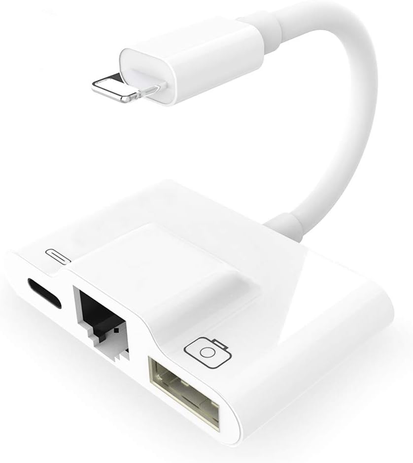 NBSXR USB 3 Camera Female OTG Cable Adapter, 3 in 1 Ethernet Adapter and charging OTG USB Camera Reader, for iPhone/iPad Required iOS 10.0 or Above