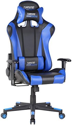 Turismo Racing Ancora Series Gaming Chair Black and Navy Blue Ergonomic Gaming Bucket Lumbar Support Executive Computer …