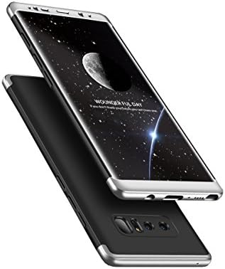 Galaxy Note 8 Case,Nanmate 3 in 1 Ultra Slim Hard PC Premium Case,360 Degree All-around Full Body Protection Anti Fingerprint Scratches Case Cover for Samsung Galaxy Note 8 6.3 Inch (Black and Silver)