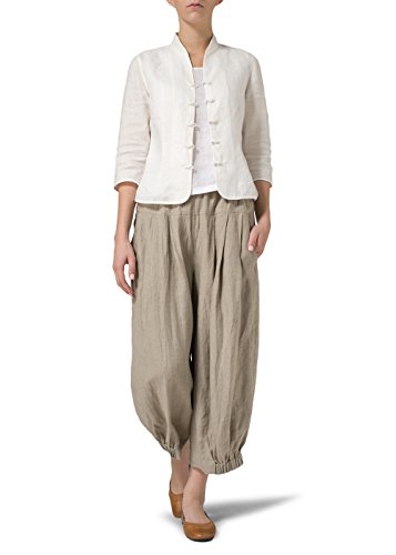 Three Quarter Chinese Blouse-XXL-Soft 