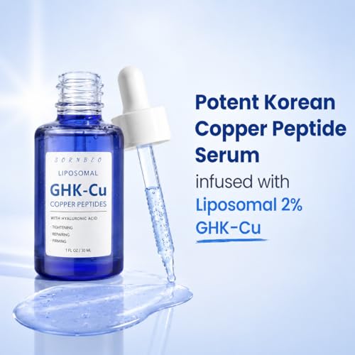 Copper Peptides Serum for Face with Liposomal 2% GHK-Cu, PDRN, Multi-Peptide & Hyaluronic Acid - Advanced Korean Anti-Aging Serum for Fine Lines, Firming, Skin Elasticity- 1 Fl Oz