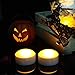 iZAN Halloween Battery Operated LED Pumpkin Lights with Remote and Timer, Bright Flickering Flameless Candles for Pumpkin Decor, Jack-O-Lantern Halloween Party Home Decorations, White Color, 2 Pack