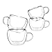 Tealyra - UNIVERSE 8-ounce - Set of 4 - Double Wall Glasses With Handle - Espresso Coffee - Tea - Cappuccino - Clear Cups - Heatproof Insulating - Keeps Beverages Hot - 230ml