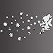 Cute Little Fairy Stars DIY Wall Decor Art 3D DIY Acrylic Mirror Wall Sticker for Kids Room Bedroom Kindergarten Wall Decals Stickers Wallpaper Home Decoration (Silver)