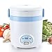 Aroma Housewares MRC-903BL MI 3 (Cooked) (1.5-Cup UNCOOKED) Cool Touch Mini Rice Cooker, 3 Cups Cups, Blue/White
