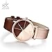 SHENGKE Creative Simplicity Women Watch Genuine Leather Elegant Women Watches Ladies Business Wristwatch (K0095-Rosegold&Brown)