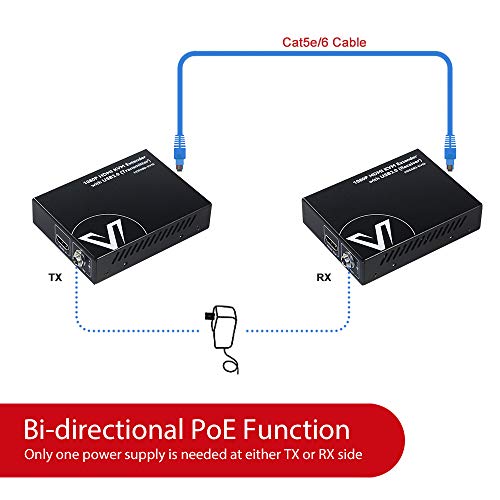 AV Access USB HDMI KVM Extender, 1080P@60Hz over Cat5e/6 up to 80m, 2 USB2.0 Ports for Computer, No Signal Loss or Latency, Driverless Plug & Play with PoE and Adaptive EQ