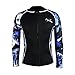 Layatone Wetsuits Top Women Men 3mm Neoprene Jacket Tops Diving Surfing Suit Rash Guard Long Sleeevs Front YKK Zipper Wet Suits Jacket Top Adults (Blue-Neoprene Sleeve,L)
