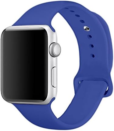 Yimzen Soft Silicone Sport iWatch Band Strap for Apple Watch Series 3 2 1 Sport &amp; Edition 38mm S/M RoyalBlue