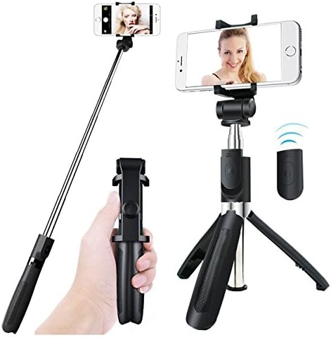 Amzaglifpen bluetooth Selfie Stick Tripod, Aluminum Extendable Monopod with Wireless Remote Shutter Adjustable Phone Holder for iPhone X 8 7 6s 6 Plus Samsung Galaxy S8 Note 8 Android,for Live Broadc