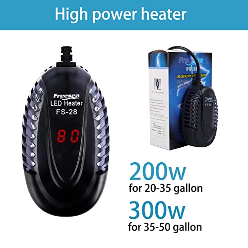 FREESEA Submersible Betta Aquatic Heater 300 Watt Aquarium Heater with